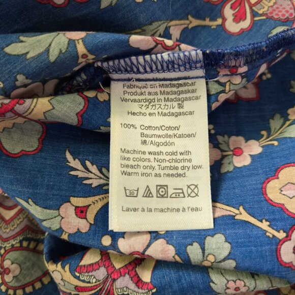 J CREW Liberty Flora Belle Ruffle Neck Sleeveless Blouse 8 - Picture 4 of 4